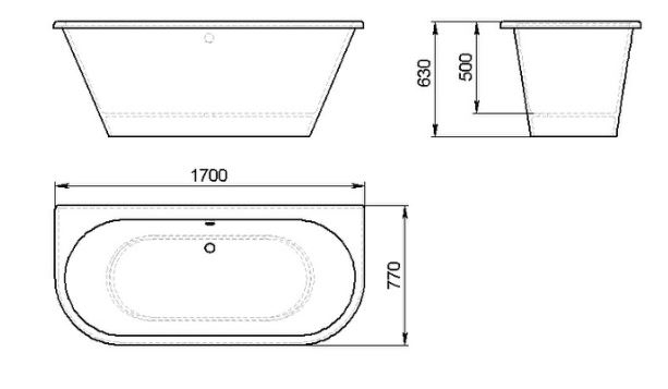 Ванна каменная Galatea 170x77