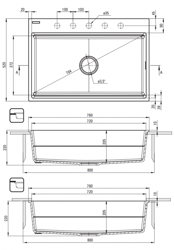 Гранитная мойка Deante Magnetic