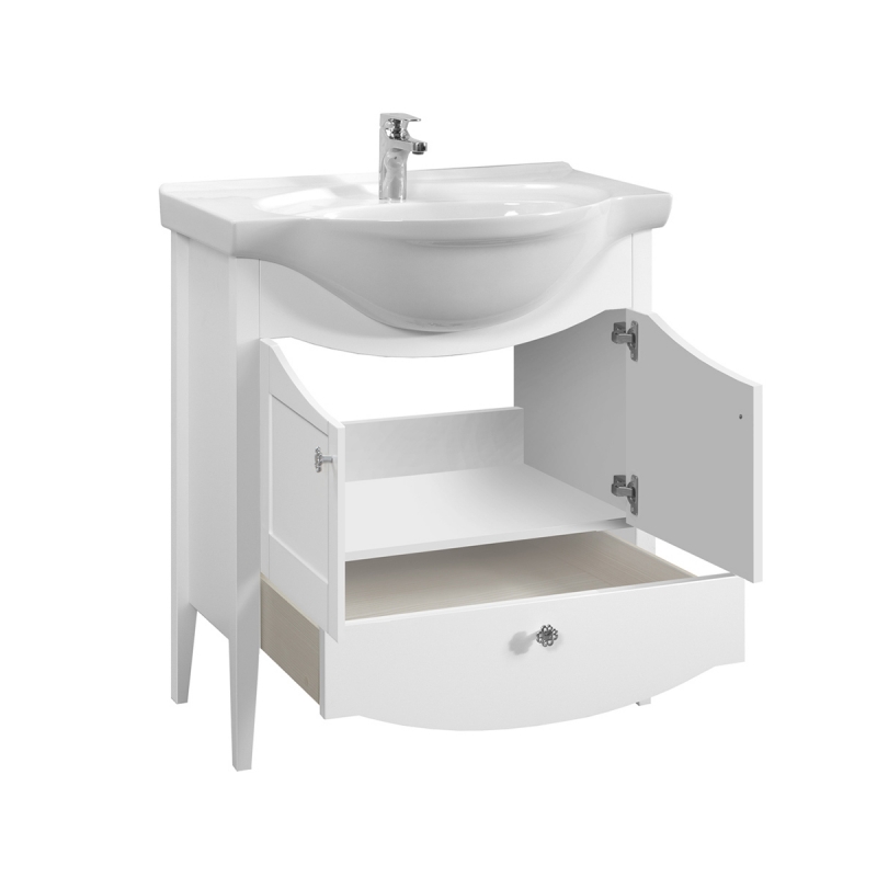 Тумба с умывальником Белюкс Афины Н 75-01(18), белый матовый