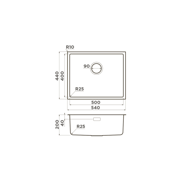 Кухонная мойка из нержавейки Omoikiri Daisen 44-IN нержавеющая сталь