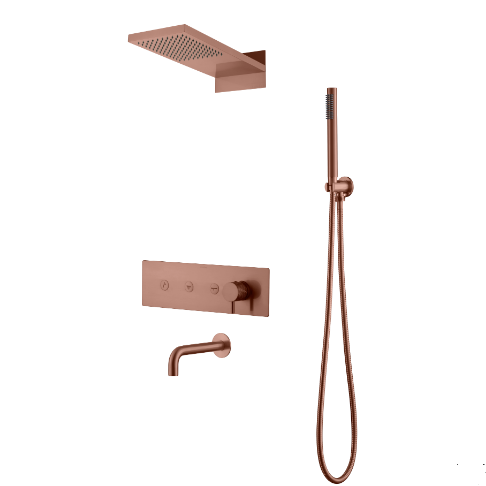 Душевая система скрытого монтажа Boheme Fusion Copper Brushed, с изливом