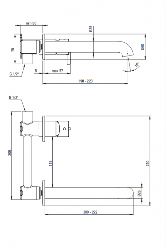Deante Silia Смеситель для раковины скрытого монтажа, сатин