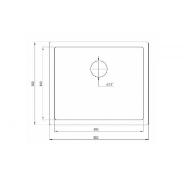 DEANTE CORDA алебастр - мойка 1 чаша, 550*460*190 мм + сифон