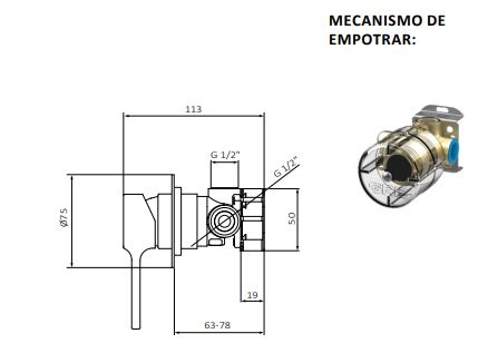 Смеситель GRBmixers Time на 1 режим с внутренней частью