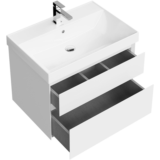 Тумба CUBO подвесная с ящиками 80*48, белая матовая