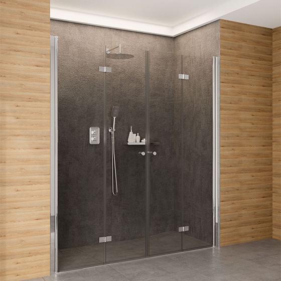 Deante KERRIA PLUS Двери для ниши складные, стекло прозрачное, хром