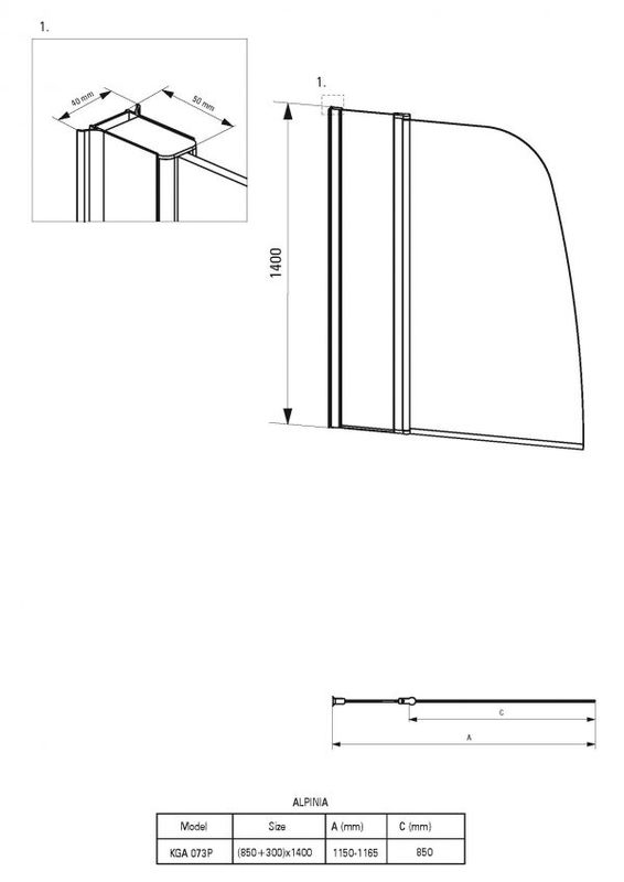 Штора на ванну Deante Alpinia, 115×140 см