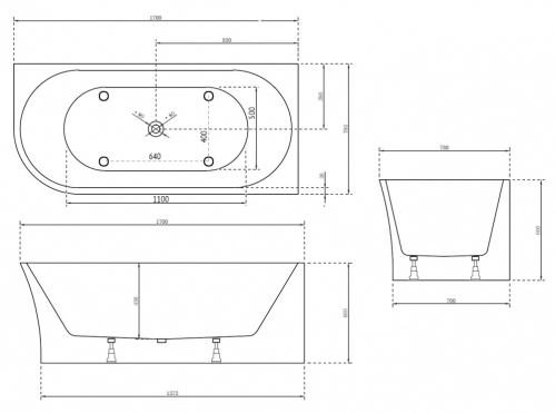 Акриловая ванна ABBER (R) белая