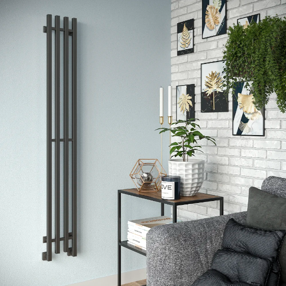 Полотенцесушитель водяной STINOX CAPRI DESIGN 180 см, с комплектом подключения, черный матовый