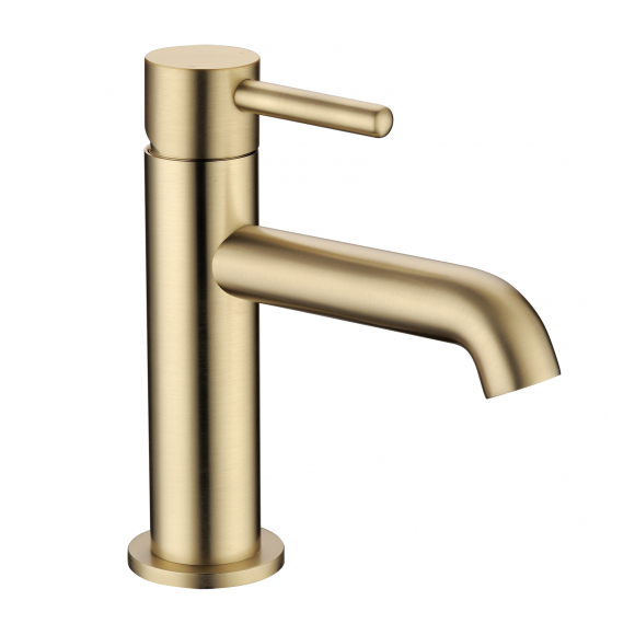 Смеситель для раковины стандартный Grocenberg золото брашированное