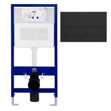 Комплект инсталляции для унитаза AQUAme, высота 106 см, с металлической кнопкой смыва 
