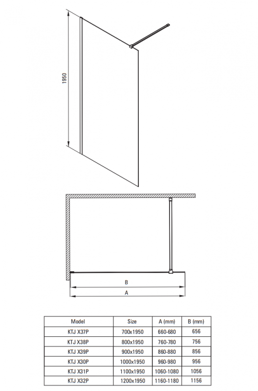 Душевое ограждение Deante walk-in, золото брашированное