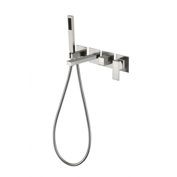 Смеситель для ванны скрытого монтажа Grocenberg с Картриджем Kerox,  нержавеющая сталь