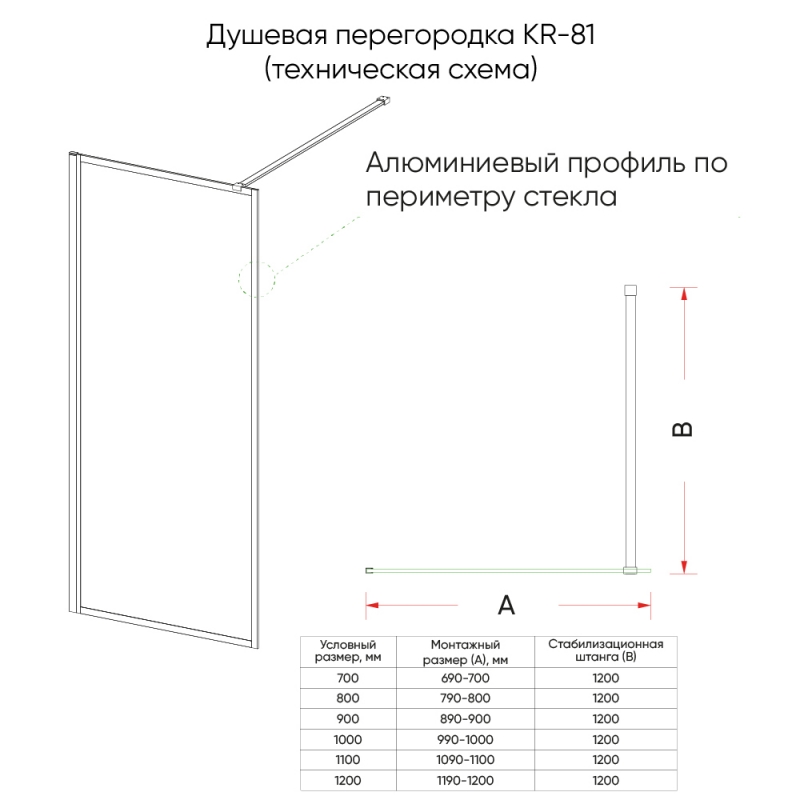 Душевая перегородка KR-81