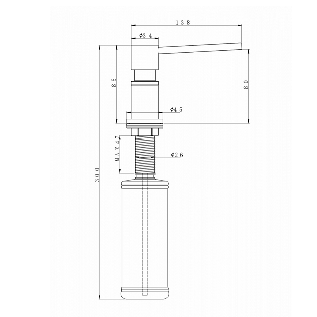 ДОЗАТОР ДЛЯ ЖИДКОГО МЫЛА PAULMARK KRAFT НЕРЖАВЕЮЩАЯ СТАЛЬ