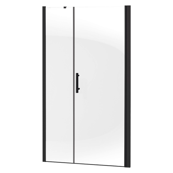 Deante Moon Двери для ниши распашные, стекло прозрачное, чёрный профиль