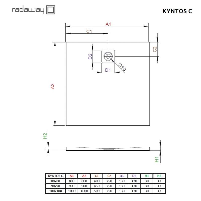 Душевой поддон Radaway Kyntos C белый