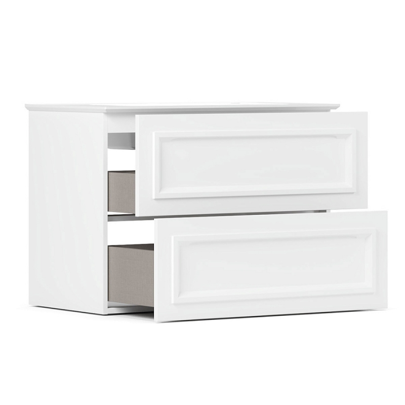 ТУМБА ПОДВЕСНАЯ СОФИЯ 75-02 с умывальником БЕЛЫЙ ГЛЯНЦЕВЫЙ