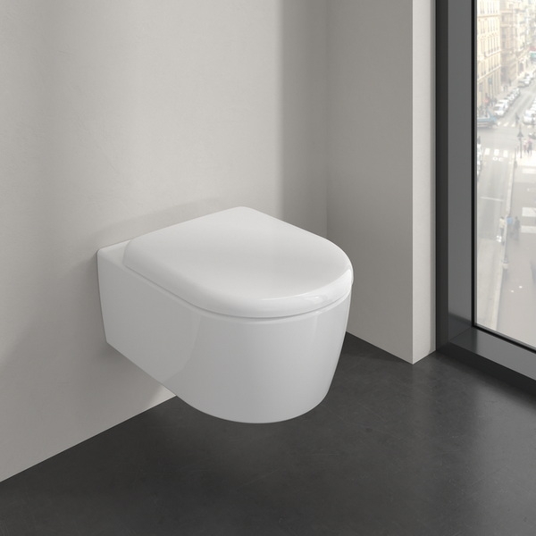 Унитаз подвесной Villeroy& Boch Skyla 37x53, сиденье микролифт, безободковый TwistFlush
