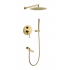 Душевая система скрытого монтажа Grocenberg с изливом, золото