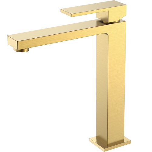 Смеситель для умывальника высокий Boheme Qubic Matt Gold матовое золото