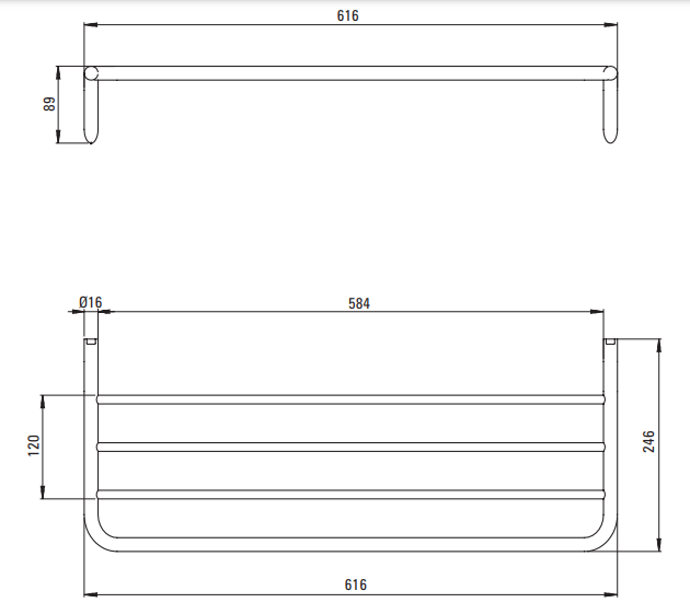 Deante Silia Полочка настенная, золото брашированное