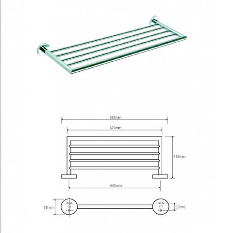 ПОЛОЧКА ДЛЯ ПОЛОТЕНЕЦ BEMETA OMEGA, 66 СМ, ХРОМ