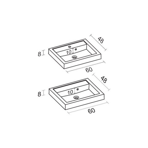 Умывальник Riho Bologna из искусственного камня