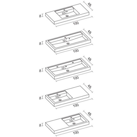 Умывальник Riho Bologna из искусственного камня