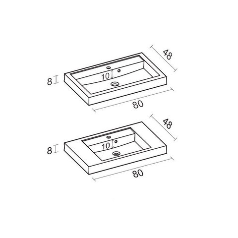 Умывальник Riho Bologna из искусственного камня
