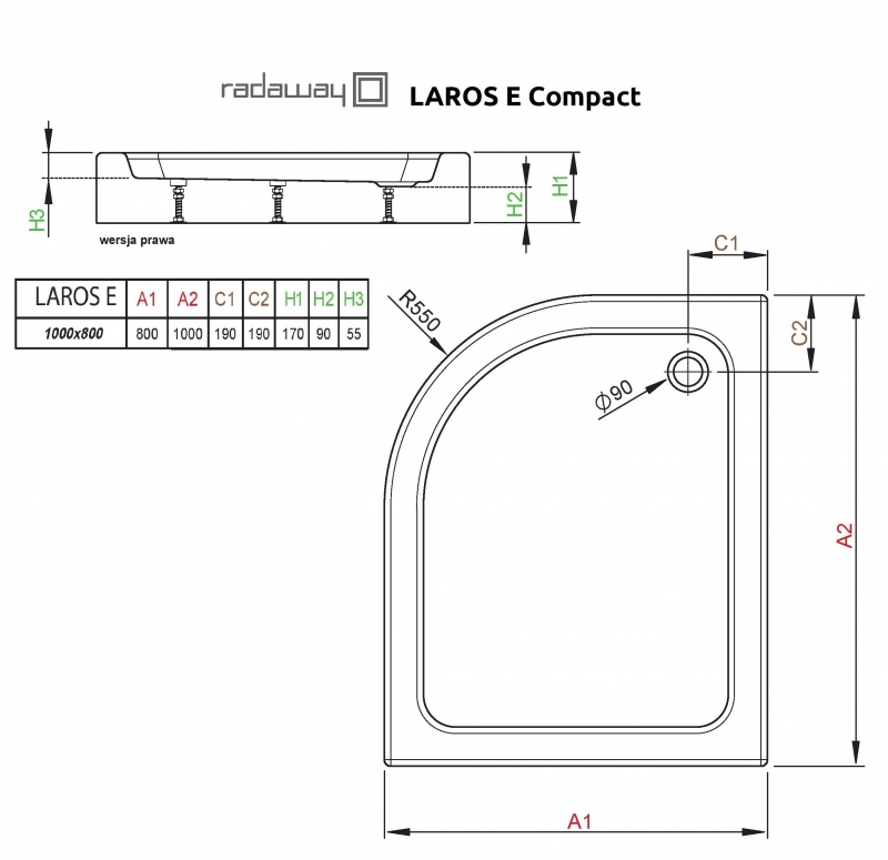 Поддон Radaway Laros E Compact
