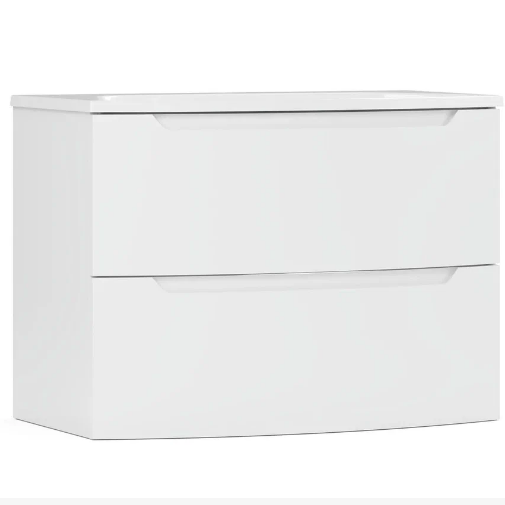 ТУМБА С УМЫВАЛЬНИКОМ ГАННОВЕР НП 80-02, БЕЛЫЙ ГЛЯНЦЕВЫЙ 