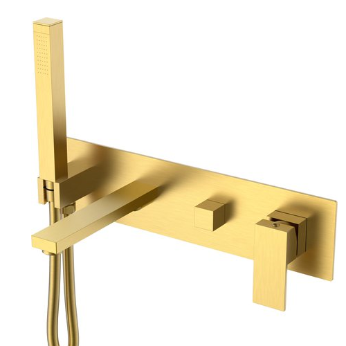 Смеситель скрытого монтажа для ванны Boheme Qubic Matt Gold 