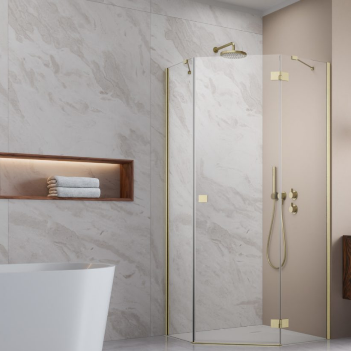 Душевой уголок RADAWAY ESSENZA 6 BRUSHED GOLD PTJ