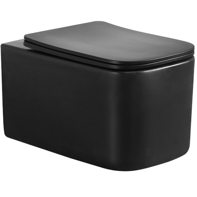 Унитаз Boheme Mane 34x53 сиденье Duroplast, микролифт, черный матовый