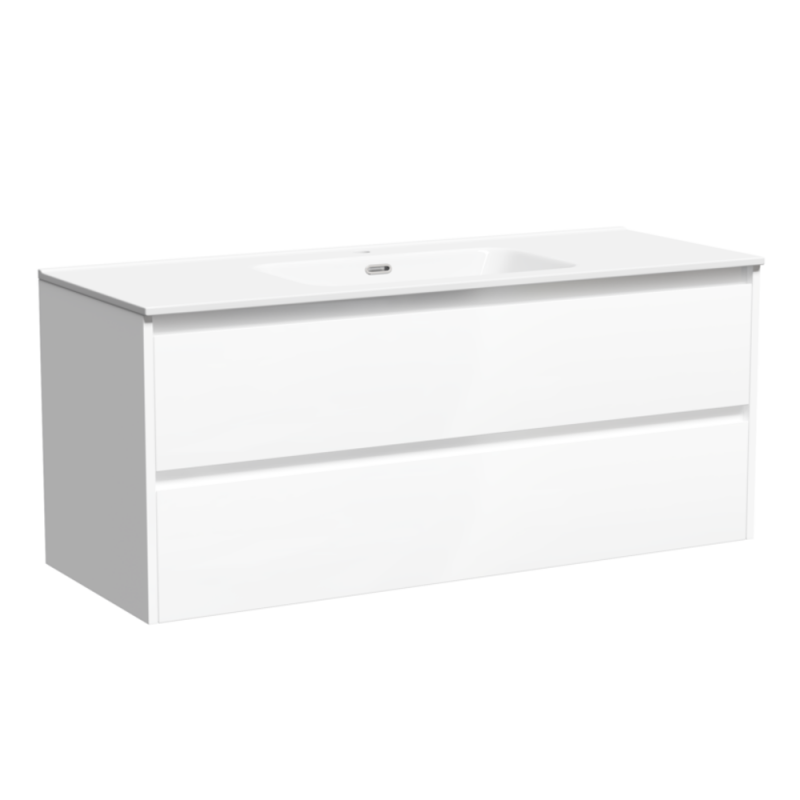 Тумба под раковину Sancos Libra 120*45 подвесная, белый глянец