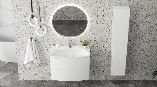 ТУМБА С УМЫВАЛЬНИКОМ ГАННОВЕР НП 80-02, БЕЛЫЙ ГЛЯНЦЕВЫЙ 