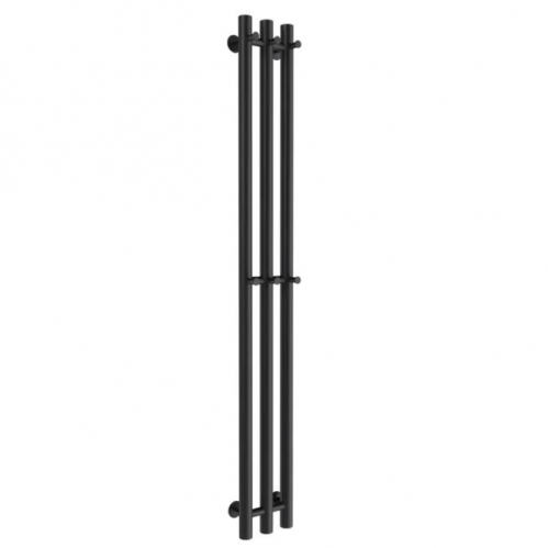 Полотенцесушитель водяной Маргроид Inaro 120×6×12 черный матовый (6 крючков) с комплектом подключения