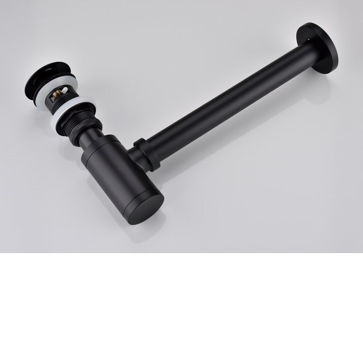 Сифон для умывальника Boheme Black черный без клик-клака