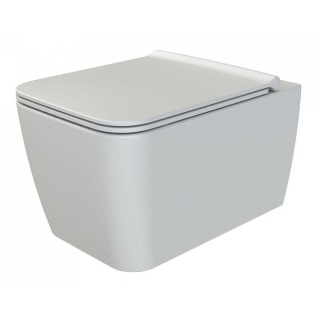 Унитаз подвесной Boheme Zen 37x51,8 глянец белый с крышкой