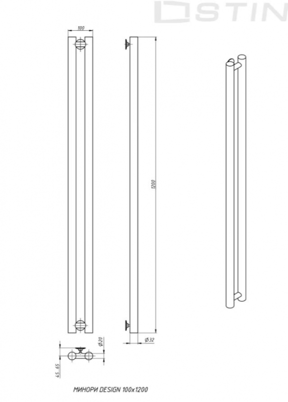 Полотенцесушитель STINOX MINORI DESIGN 