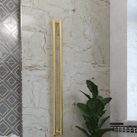 Полотенцесушитель Stinox MINORI DESIGN 100x1200 золото брашированное, 1 дюйм, с комплектом подключения