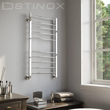 Полотенцесушитель водяной STINOX CLASSIC 600x800 с полкой, с комплектом подключения