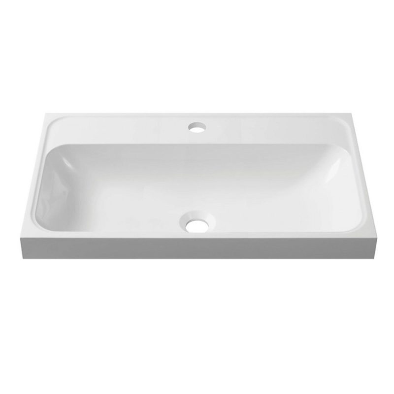 Тумба с умывальником Бостон белый глянцевый 