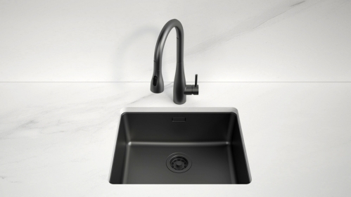 КУХОННАЯ МОЙКА PAULMARK YUNI 54 UNI (МАТОВЫЙ ЧЕРНЫЙ)