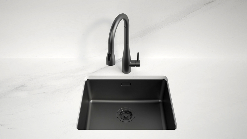КУХОННАЯ МОЙКА PAULMARK YUNI 54 UNI (МАТОВЫЙ ЧЕРНЫЙ)