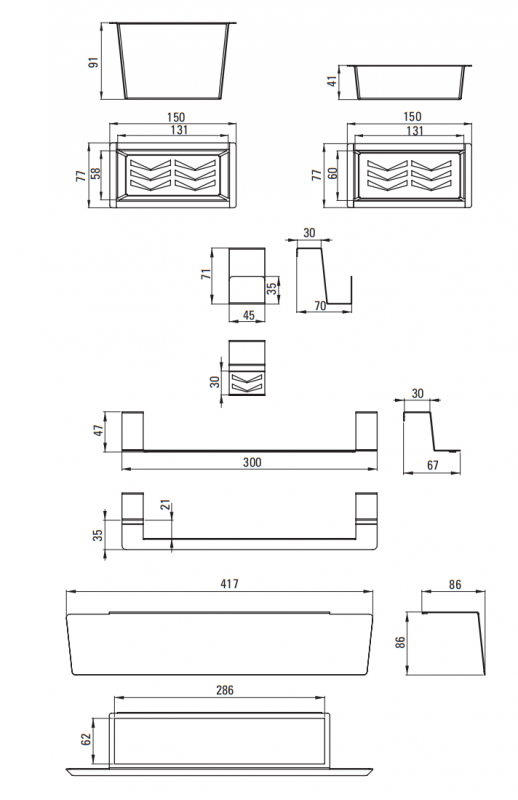 Deante Magnetic Nero Комплект аксессуаров