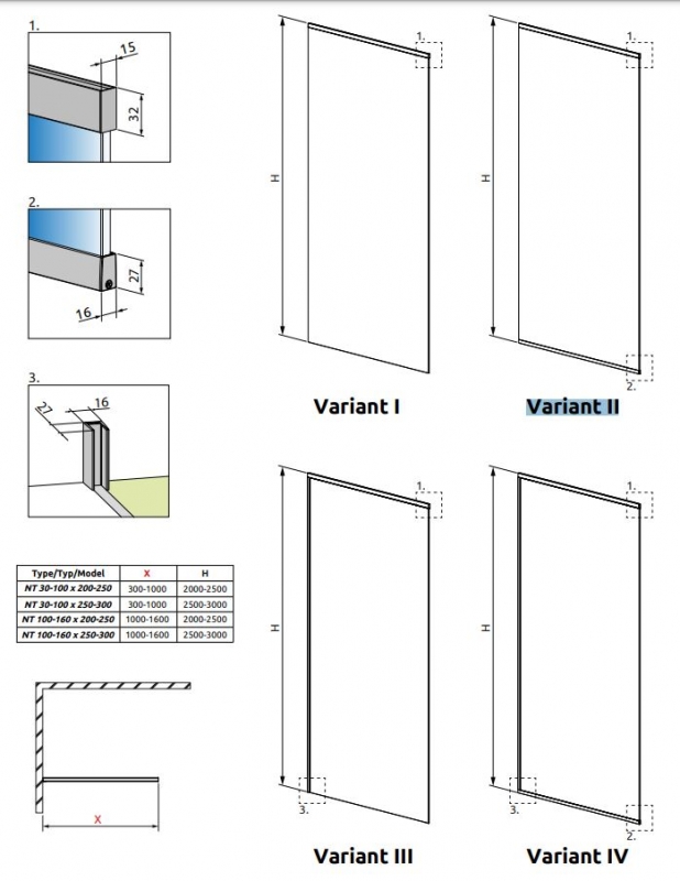 Душевое ограждение Radaway MODO XL BRUSHED NICKEL, стекло Brown, 700*2700