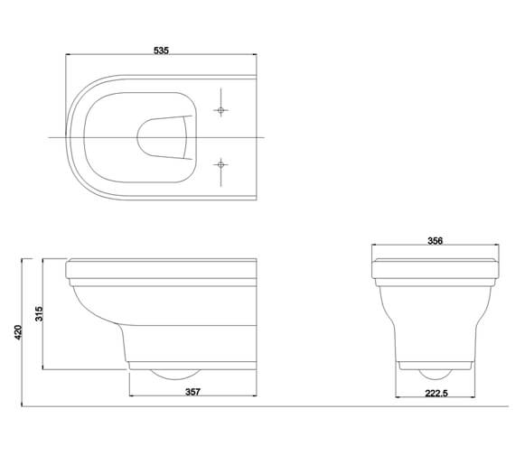 Burlington Riviera УНИТАЗ ПОДВЕСНОЙ с сиденьем микролифтом