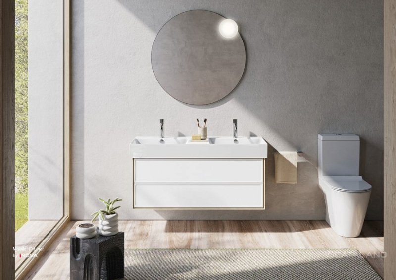 Раковина Catalano Premium 120х47 на 2 чаши, без отв. под смеситель, белый глянцевый